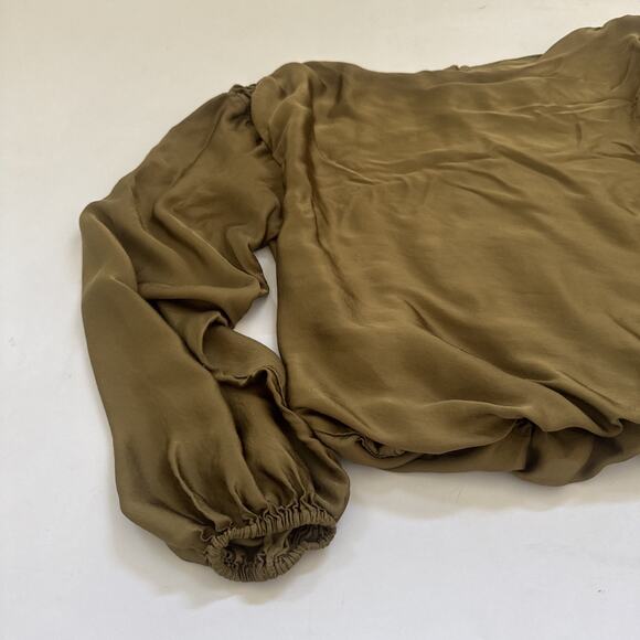Anthropologie Shirt Blouse Green Satiny Type Fabric‎ Size Small - Picture 2 of 10